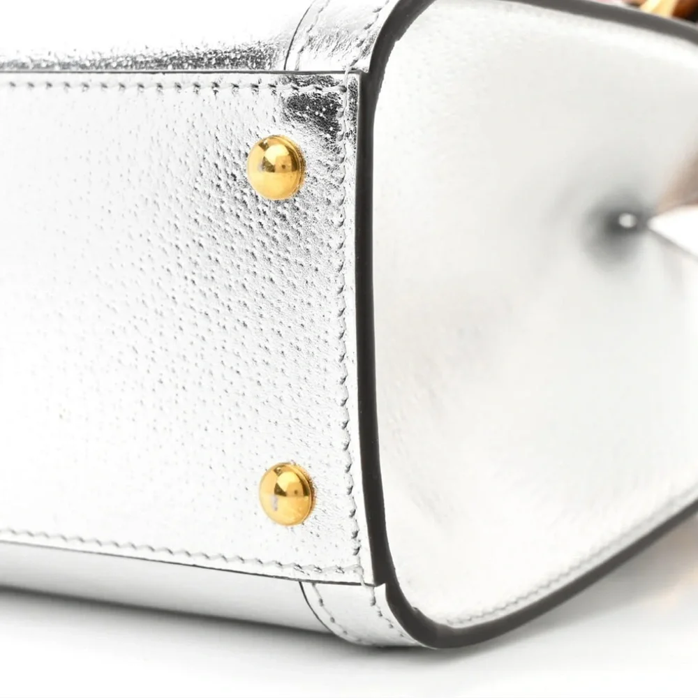 Gucci Silver Mini Bag with Bamboo Accent - Picture 5 of 10